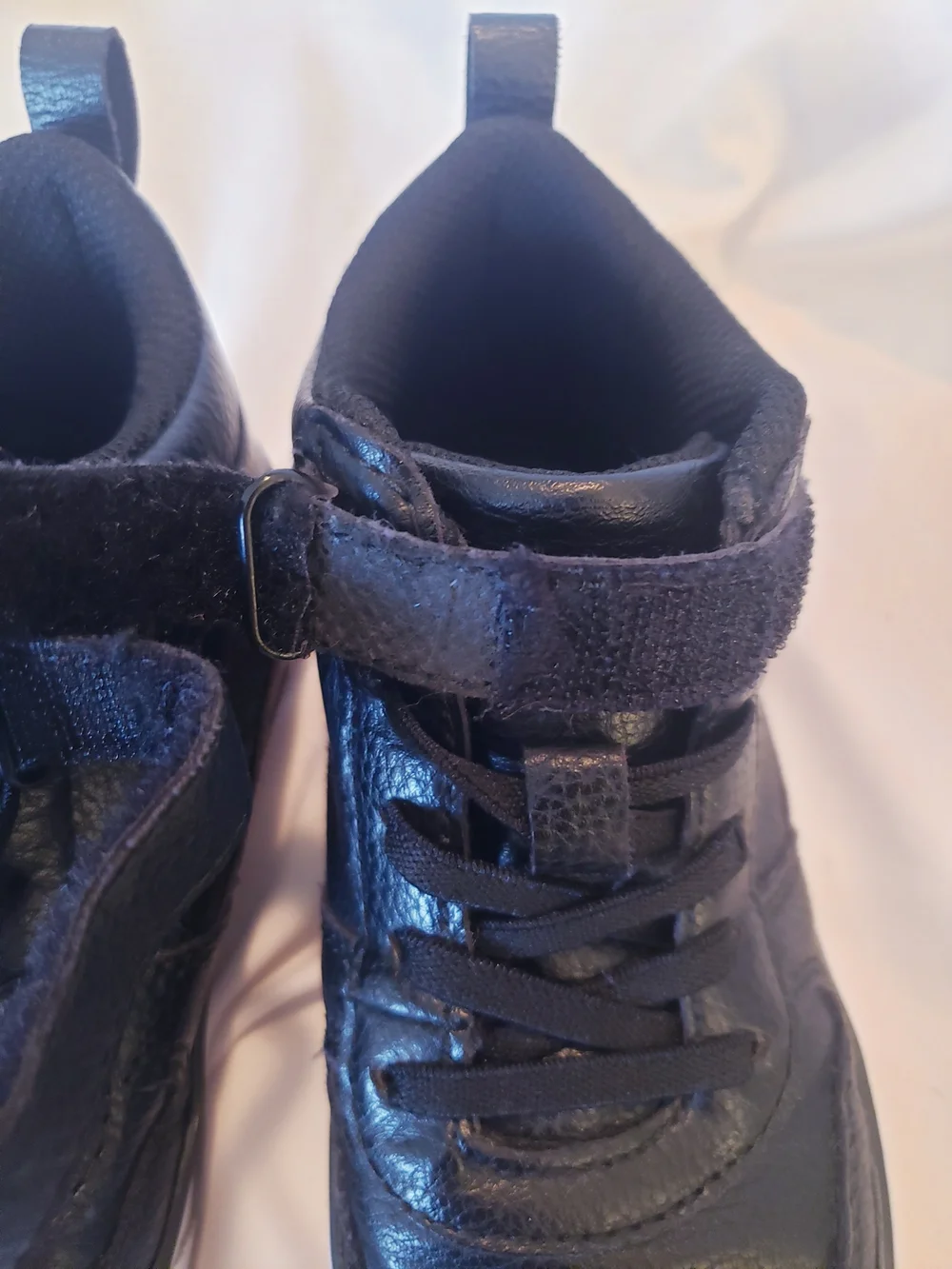 Children's Place Black High-Top Sneakers with Velcro Straps Size 11